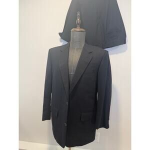 Bespoke Brooks Brothers 2 Piece Suit Pure Wool Custom Tailored Charcoal Gray JL
